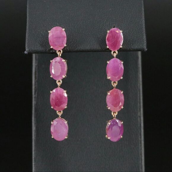 Elegant Pink Drop Earrings - Picture 1 of 4
